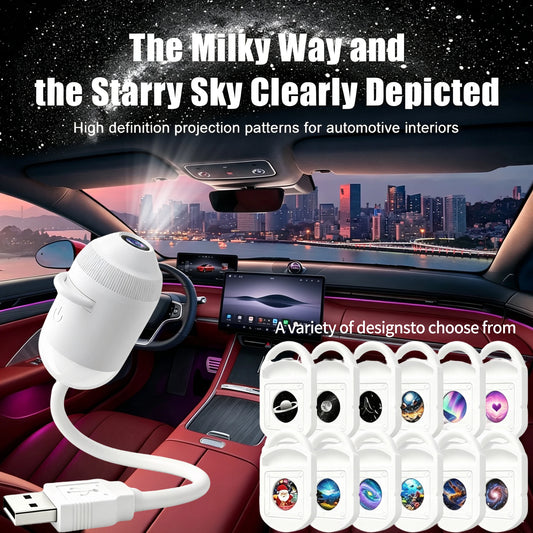 USB Star Projector 360 Adjustable Angle Interior Ambient Bedroom