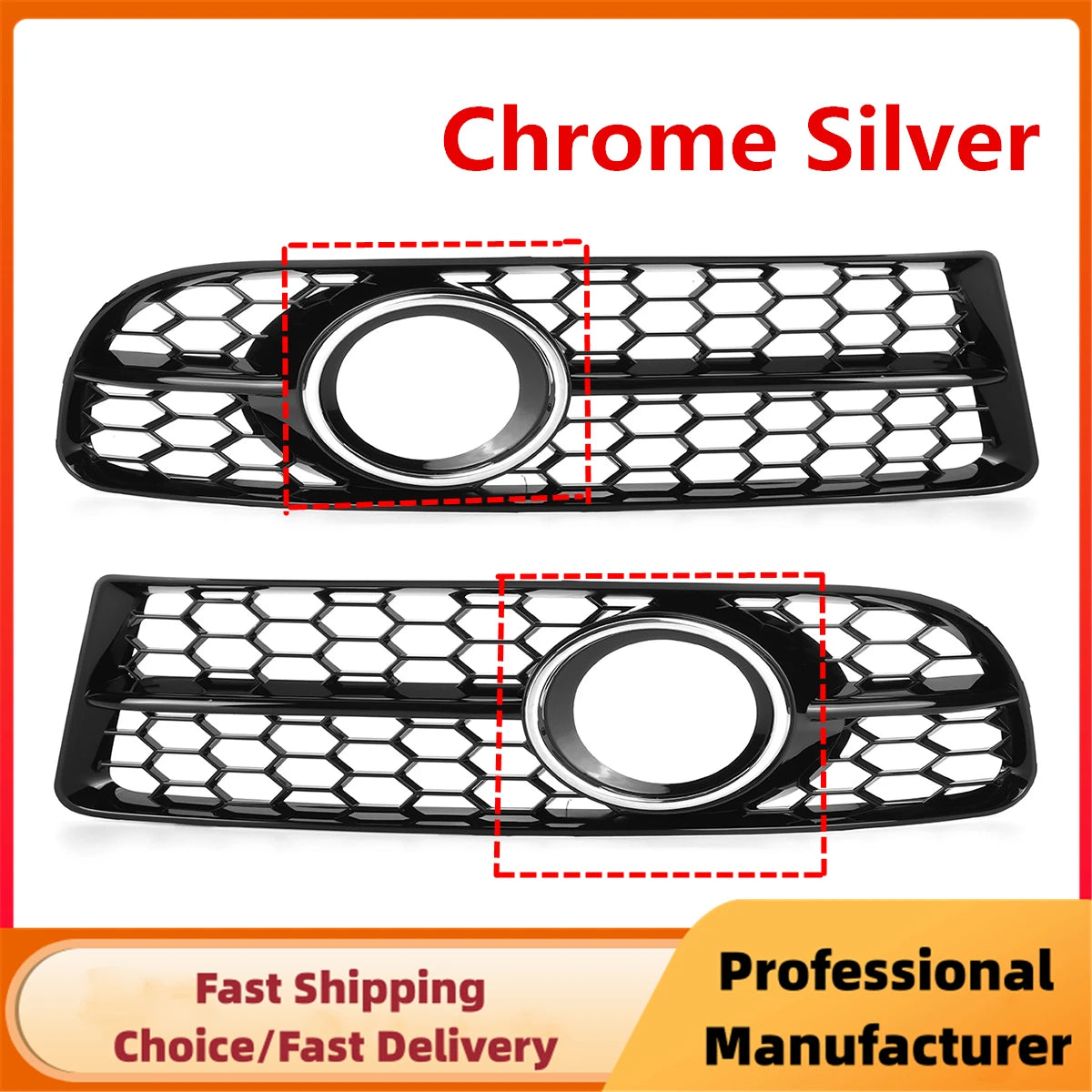 For Audi A4 B7 S4 B7 Front Bumper Fog Grille A4 s-line 2005-2008