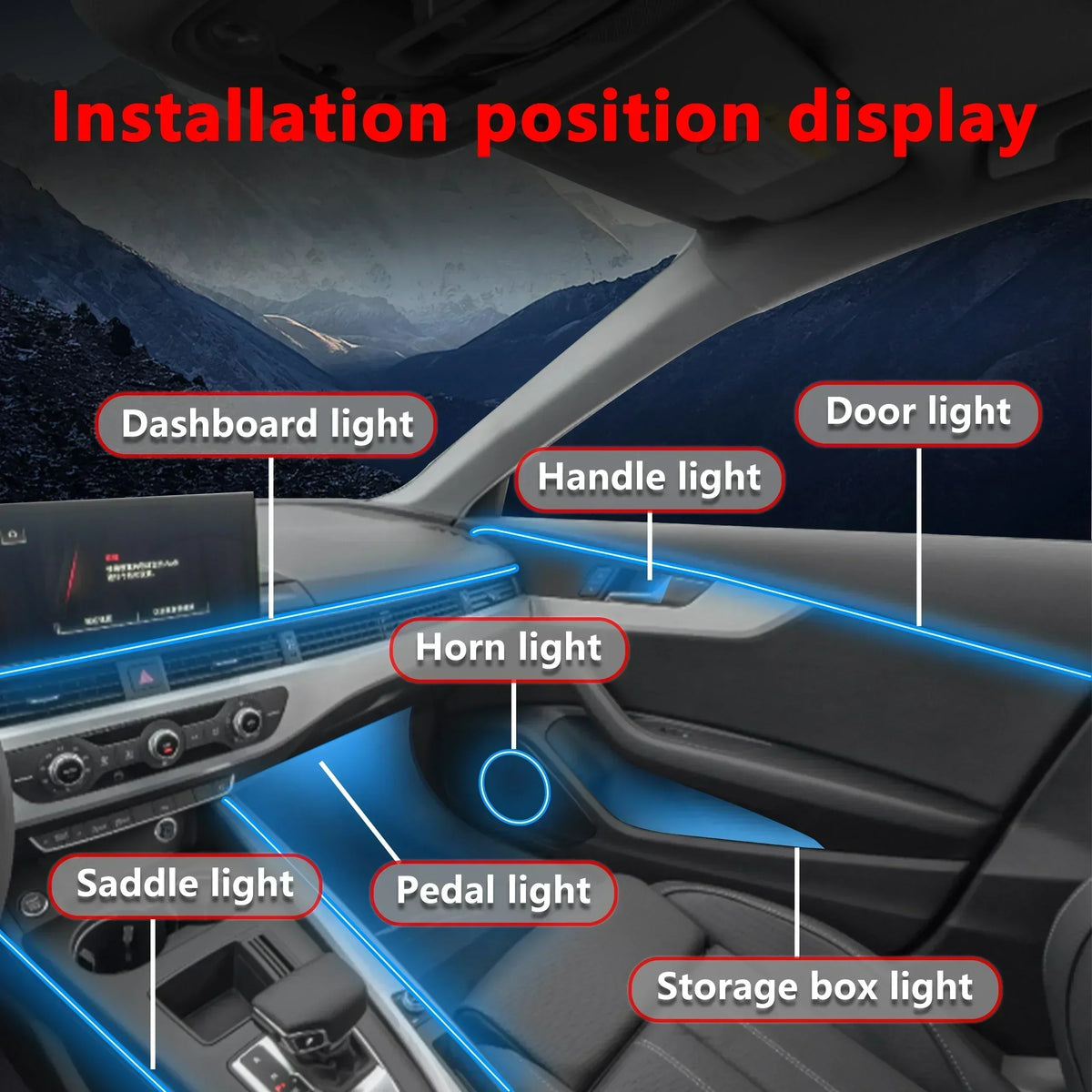 For Audi Q5 LED Interior Ambient Strip RGB Fiber Optic