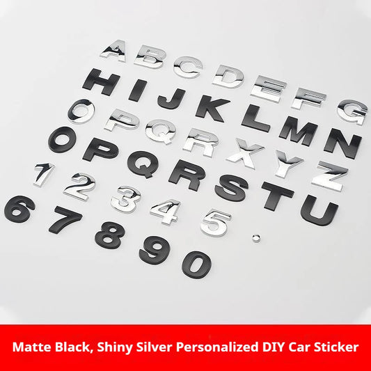 For Vehicle Body Rear Tail Plates Letter Number Stickers 3D