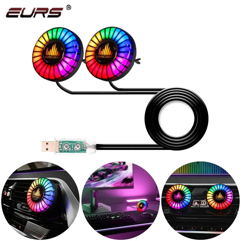 2IN1 Atmosphere Vent Sound Control Rhythm Vibration Automobile