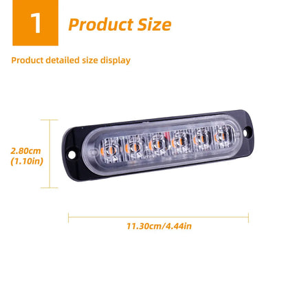 4PCS 6LED Truck Warning Grille Beacon Bar Trailer Emergency