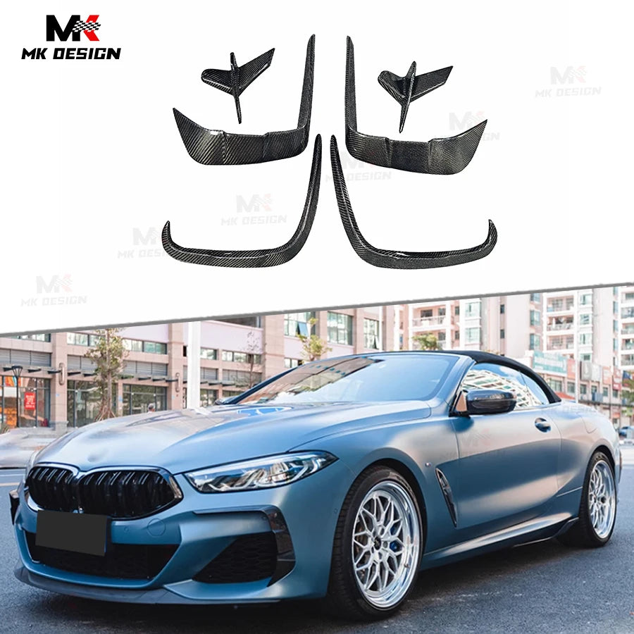 For BMW 8 Series G14 G15 Carbon Fiber Front Bumper Splitters