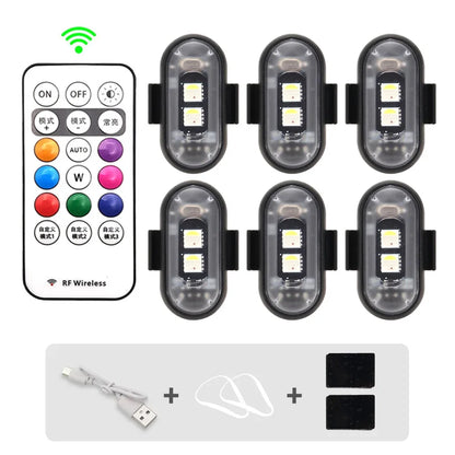 RGB Strobe Motorcycle Flash Position Wireless Aircraft Airplane