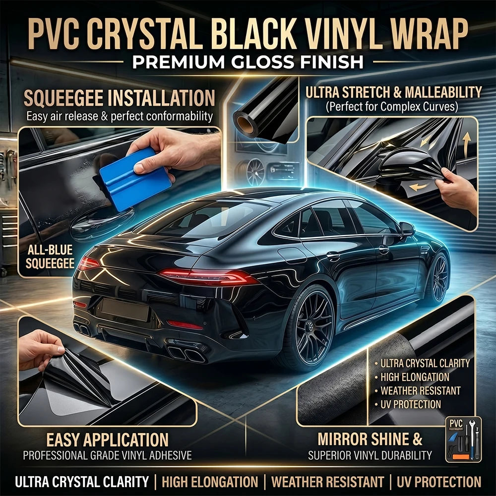 Pet Glossy Black Vinyl Wrap Film Waterproof Pvc Full