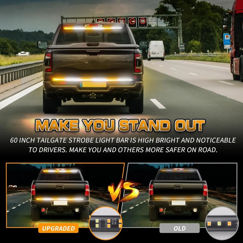 Nilight 48 Inch Truck Tailgate Strobe Strip Rear Window