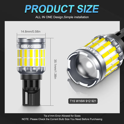 2X 2000LM Canbus T15 T16 Reverse 912 W16W W15W