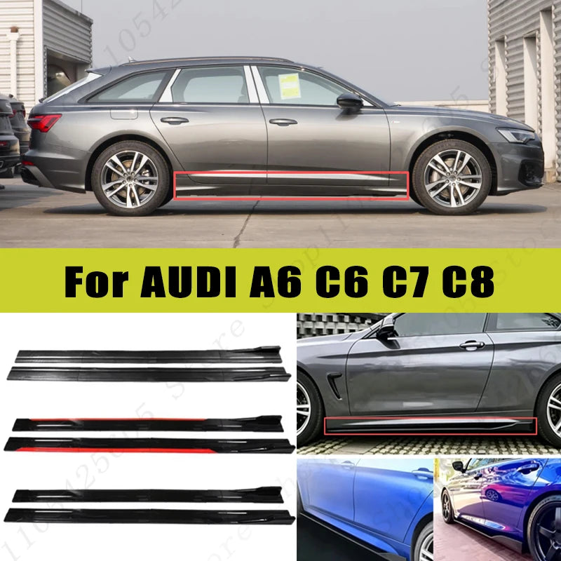 For Audi A6 C6 C7 C8 Racing Sport Side Skirts 2.0 2.2m 86.6 ABS