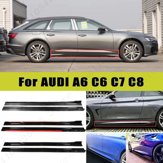 For Audi A6 C6 C7 C8 Racing Sport Side Skirts 2.0 2.2m 86.6 ABS
