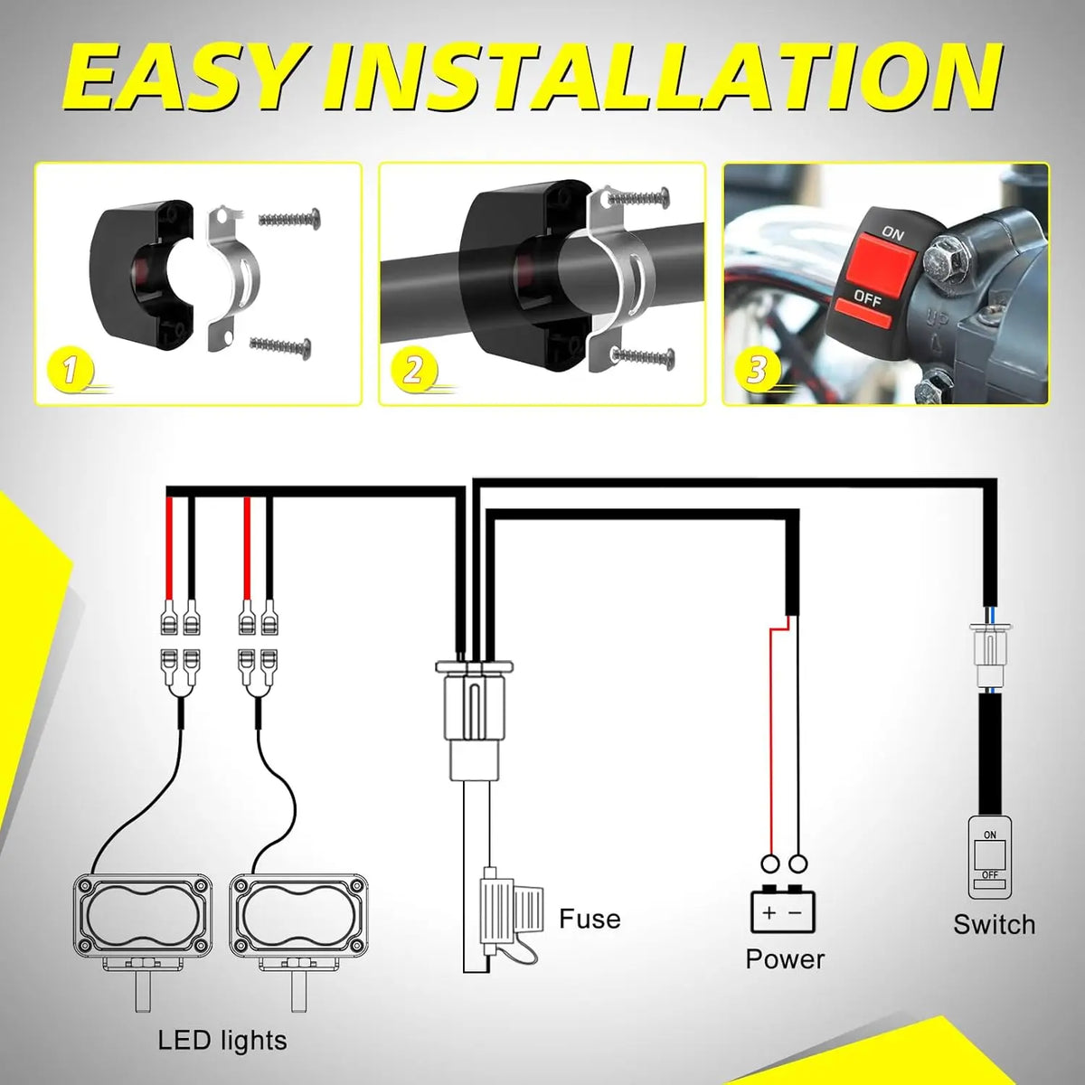 For Headlight Driving Fog Lights Auxiliary Bar Wiring Harness