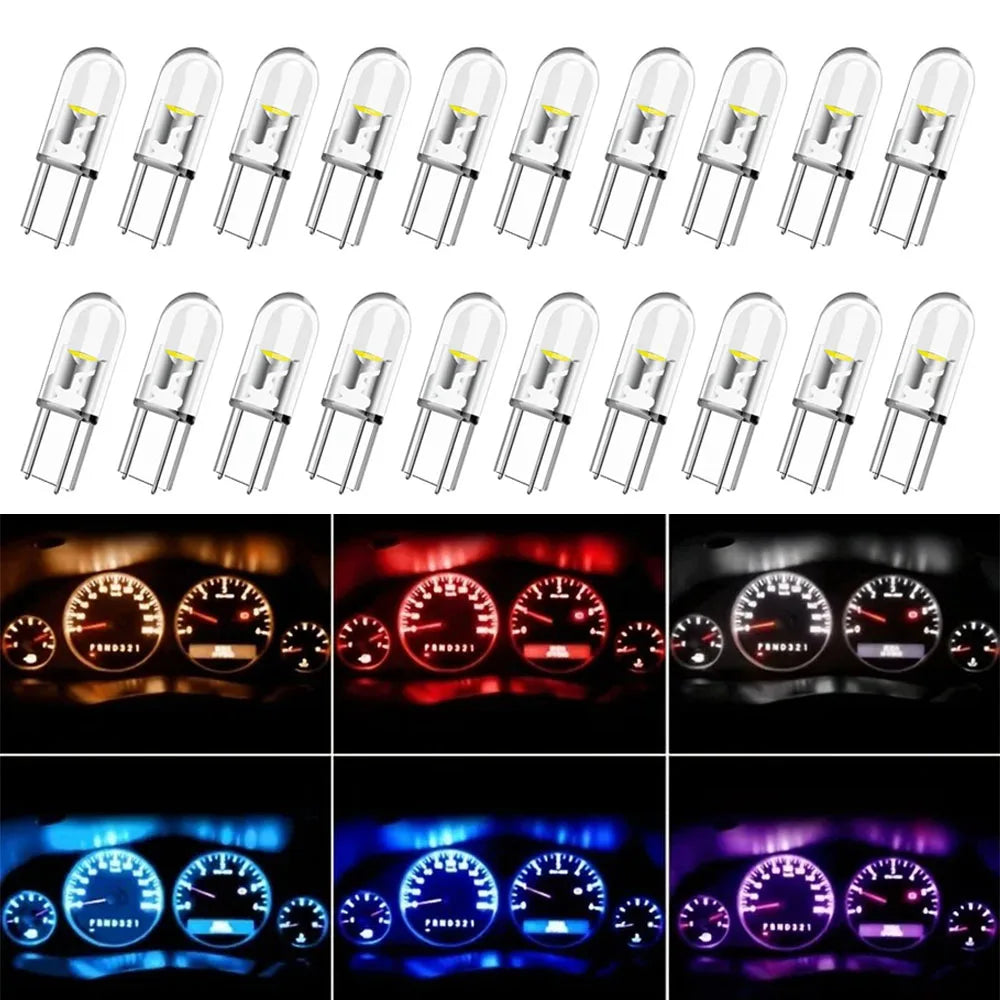 20PCS T5 Bulb W3W w1.2w Interior Dashboard Warning Indicator