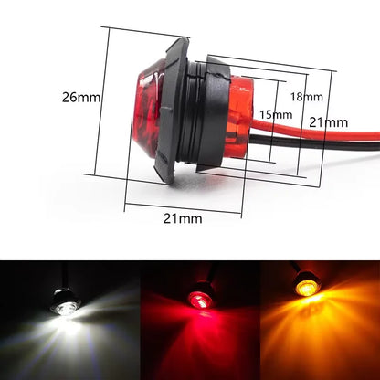 2PCS 12 24V Bullet Side Marker Indicator Clearance Truck
