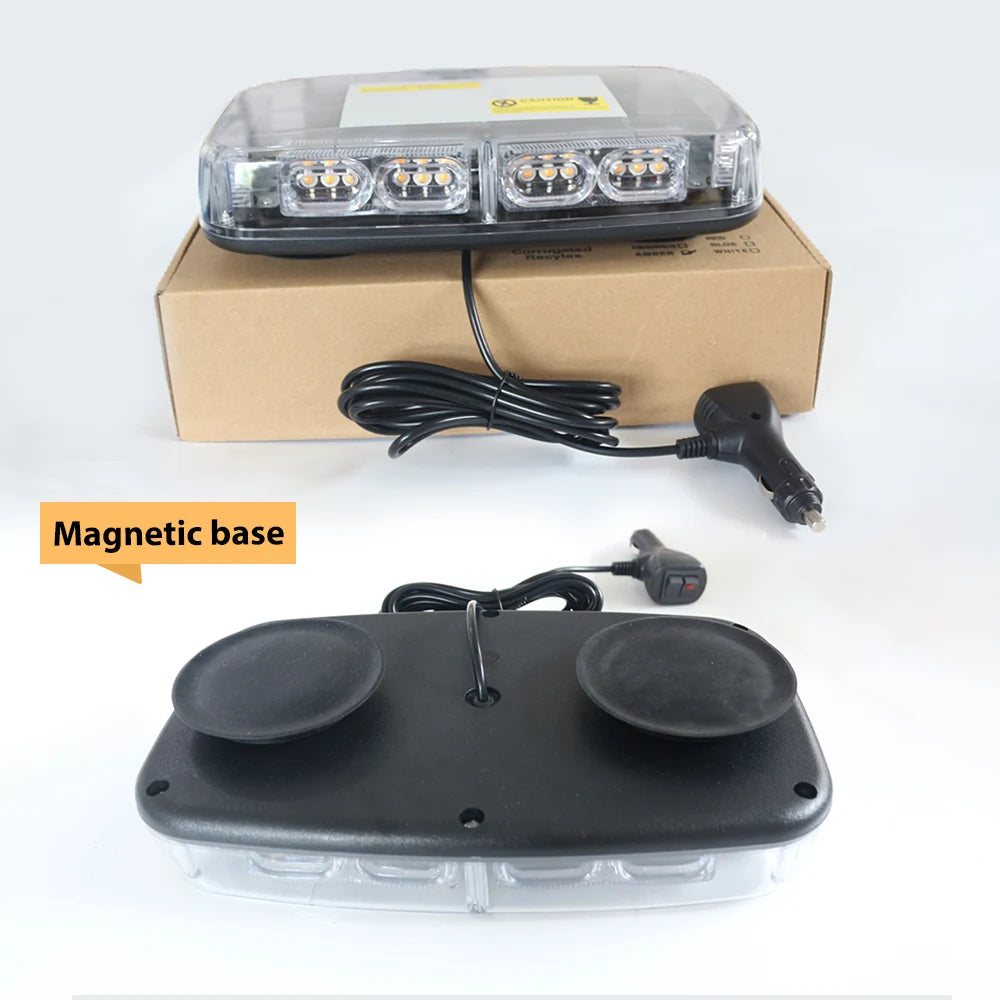 For 12V-24V Amber Rooftop MINI Strobe Emergency Safety Flashing
