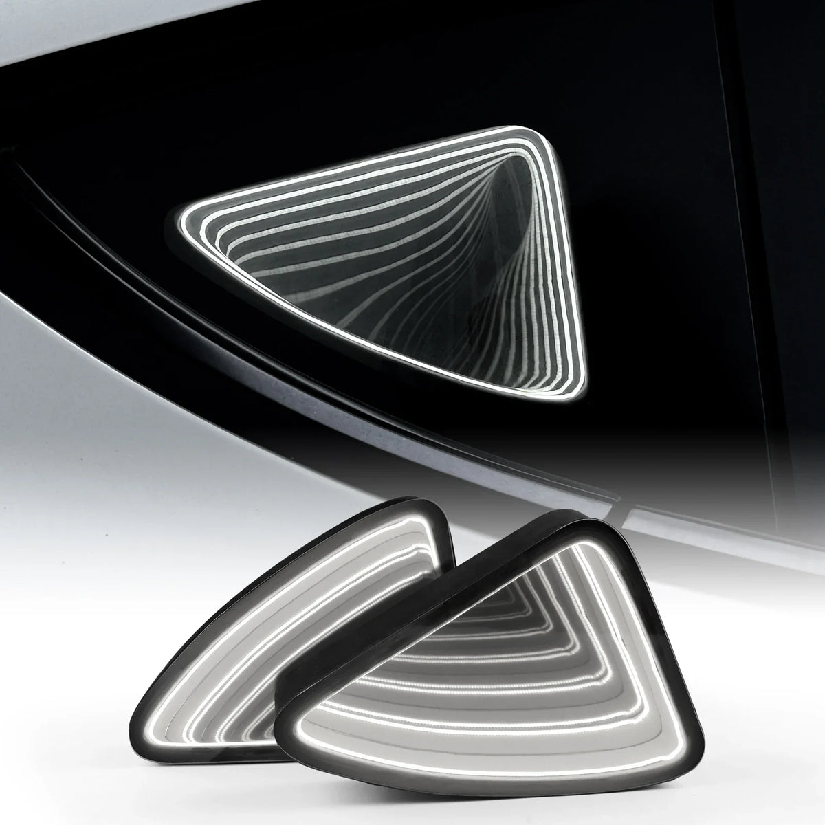 Rear Triangle Window LED Light Bar for Tesla Model Y 2019-2024 Metal Ambient Strip Plug & Play Interior Atmosphere Light