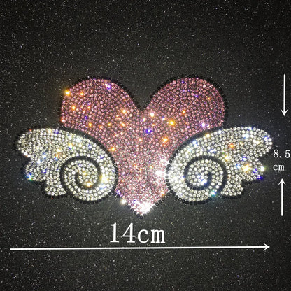 Bling Angel Wing Heart Crystal Sticker Rhinestone Stars 3D