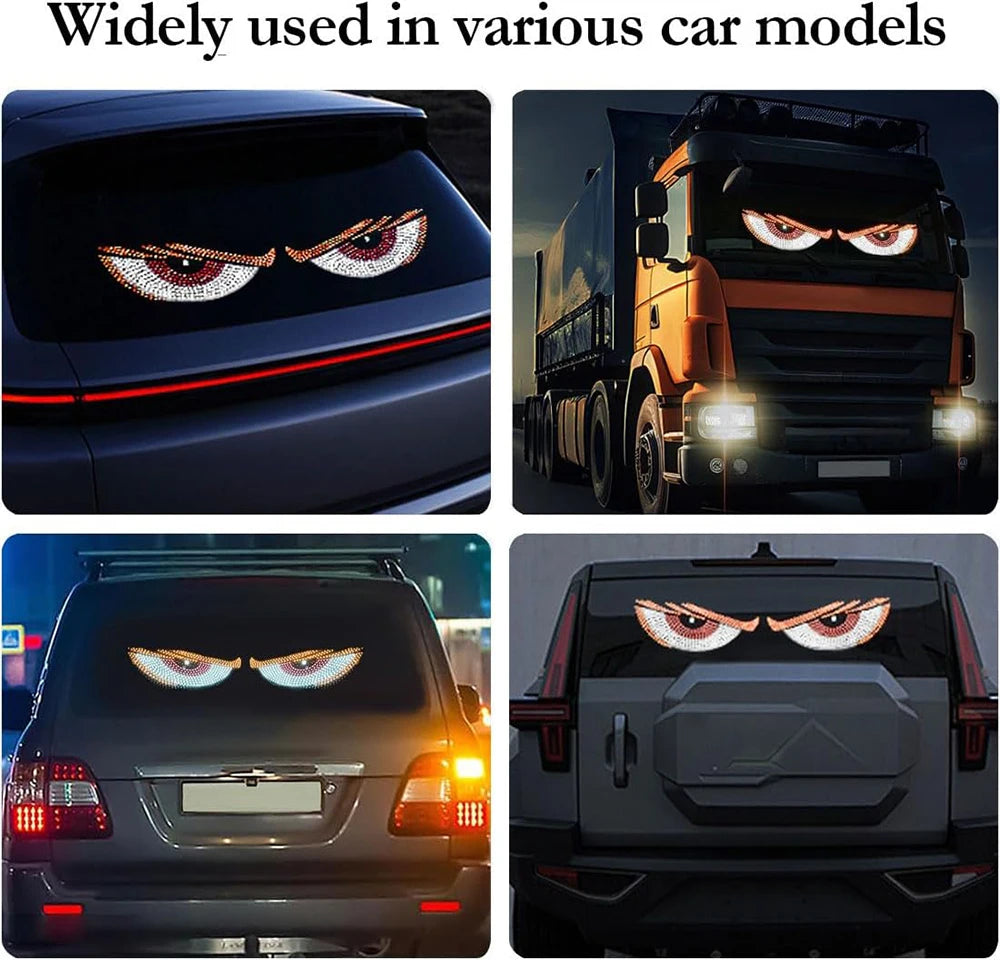 2PCS Cars Windshield Devil Eyes USB Flashing Demon Flexible