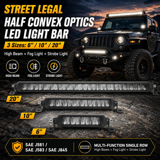 For Offroad CN360 Slim Modular Chipset Bar Half Convex Optics