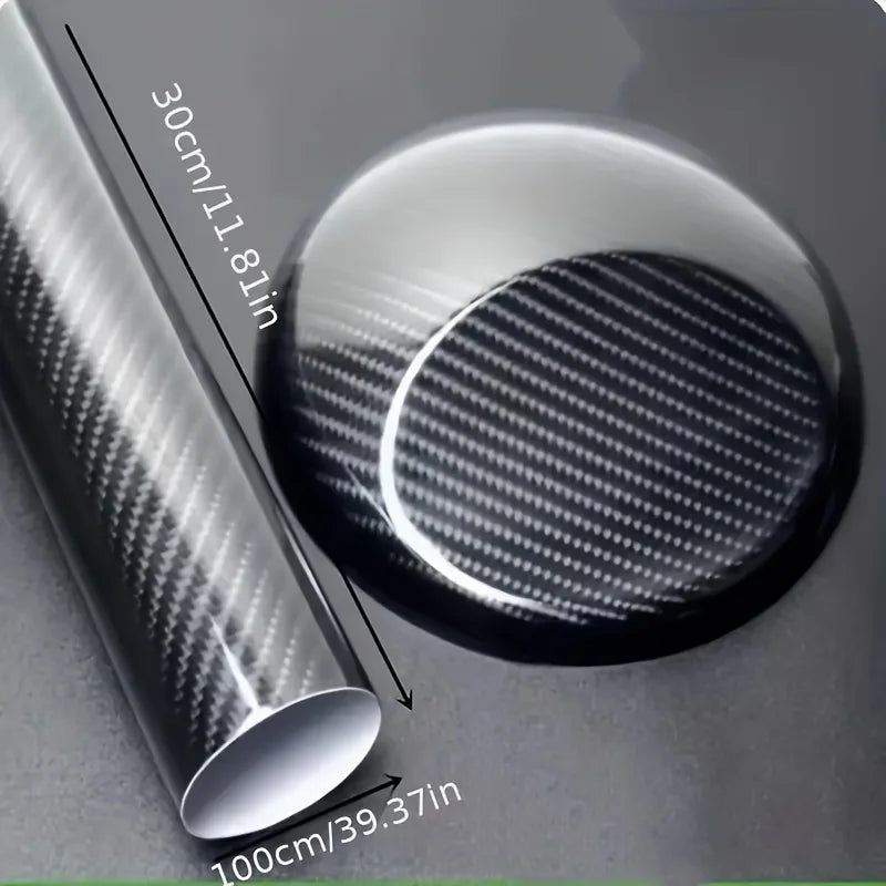 7D Carbon Fiber Film Interior Moulding Stickers Pu Leather