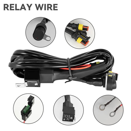 Motorcycle Fog Wiring Harness Headlamp Refit Relay Wire Motorbike