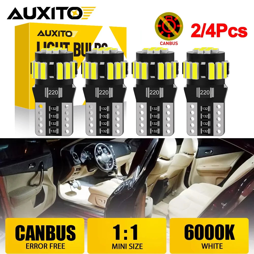 Auxito 4PCS T10 W5W Ultra Bright Canbus No Error