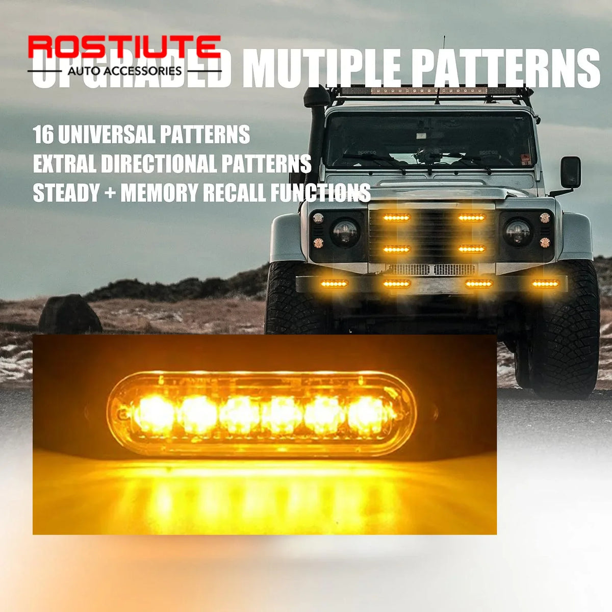 For Off-Road 12V 24 Grille Strobe Wireless Control Warning