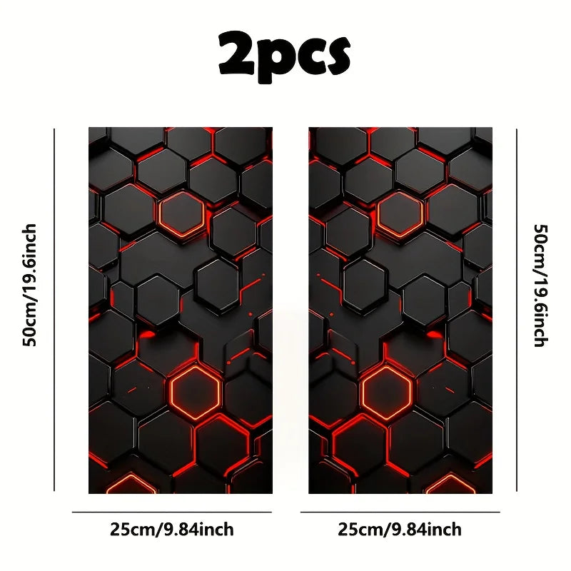 2-piece Lattice Pattern Sticker Door B Bar Space Theme
