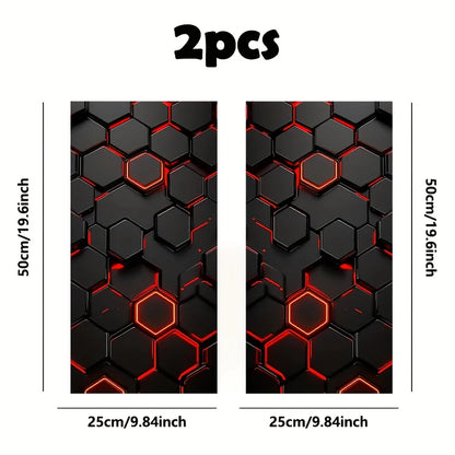 2-piece Lattice Pattern Sticker Door B Bar Space Theme