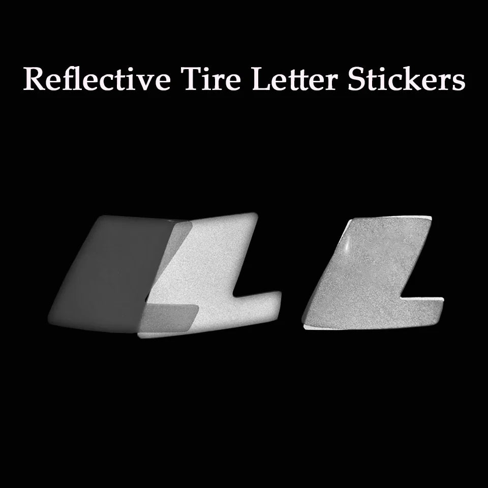For Tyre Racing Reflective Mustang Tire Lettering Sticker Gray