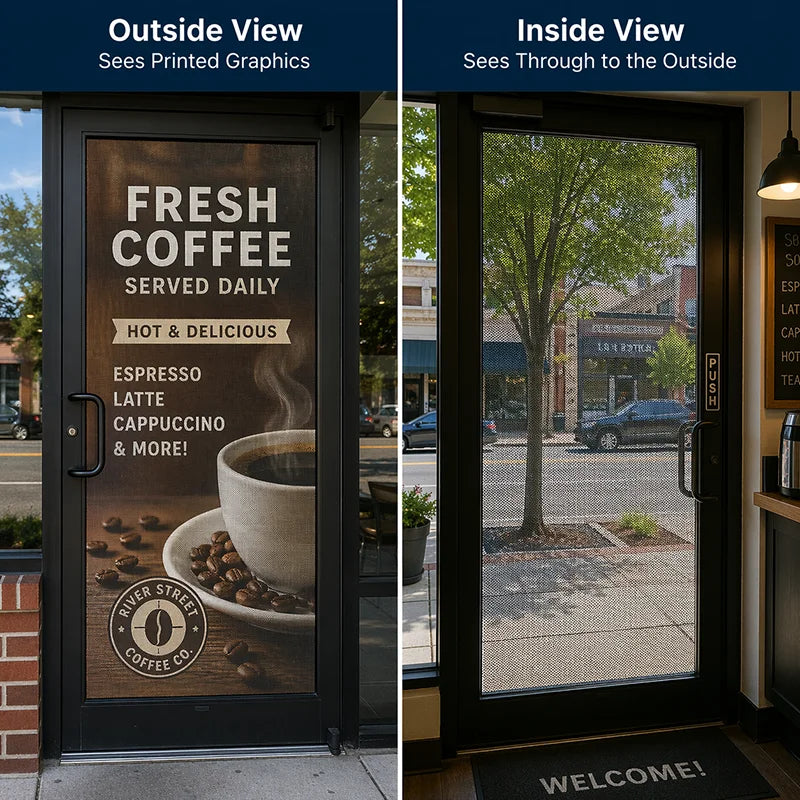 For Glass Door Advertising Custom One Way Vision Window Decal