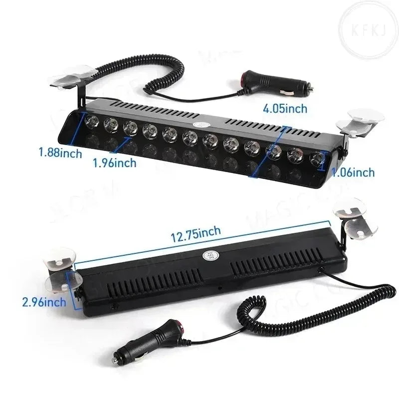 1PC Waterproof Emergency Strobe Windshield Trailer Indicator 12