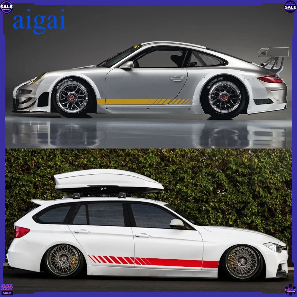 For BMW E39 E46 E91 Mercedes 2PCS Side Door Sticker Body Trim