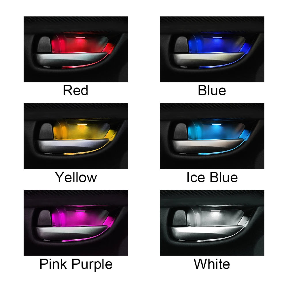 Armrest Interior Door Handle Lighting Inner Bowl 4PCS Atmosphere