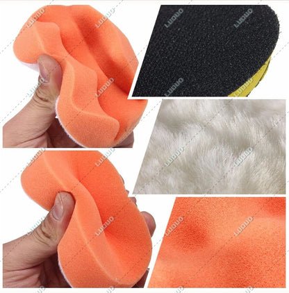 Waxing Sponge Pad Polishing Kit Detailing Sandpaper Buffing