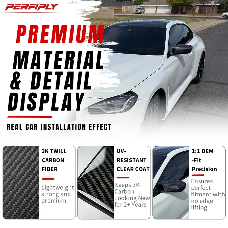 For BMW 2 Serie G42 M240 Dry Real Carbon Fiber Door Side Wing