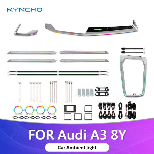 For Audi A3 8Y LED Kyncho Ambient Kit Colors RGB Bluetooth APP