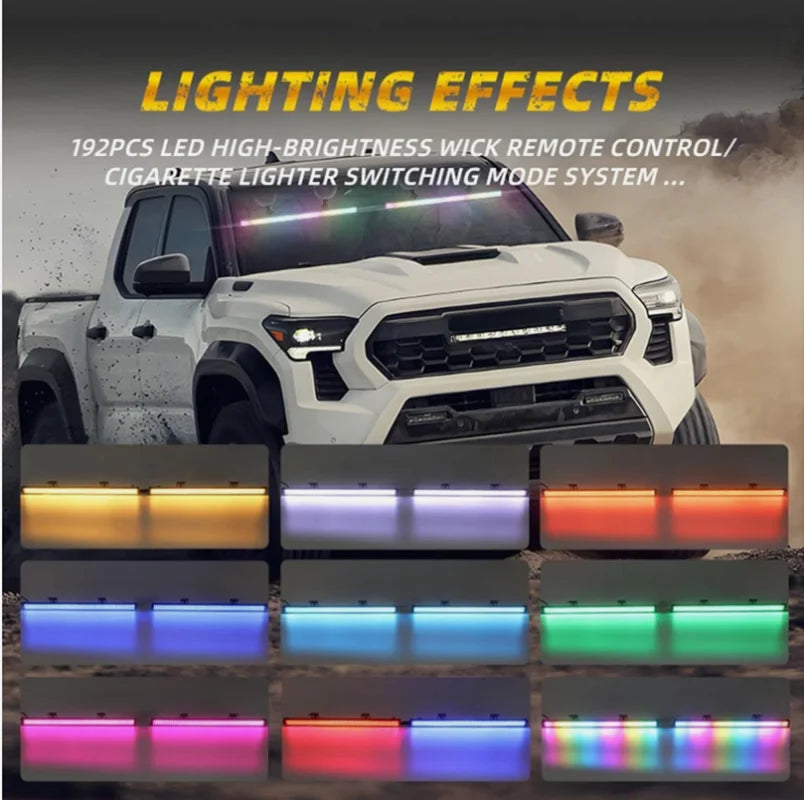 2PCS 192LED Windshield Bar Strobe Truck Roof Flashing Warning
