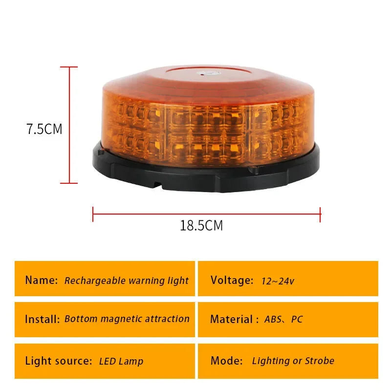 Wireless Remote Control Flashing Magnetic Warning Bright