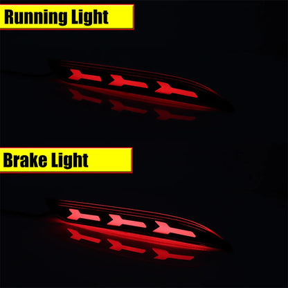 For Ford Mustang 2015-2017 Red Rear Bumper Reflector Tail Brake