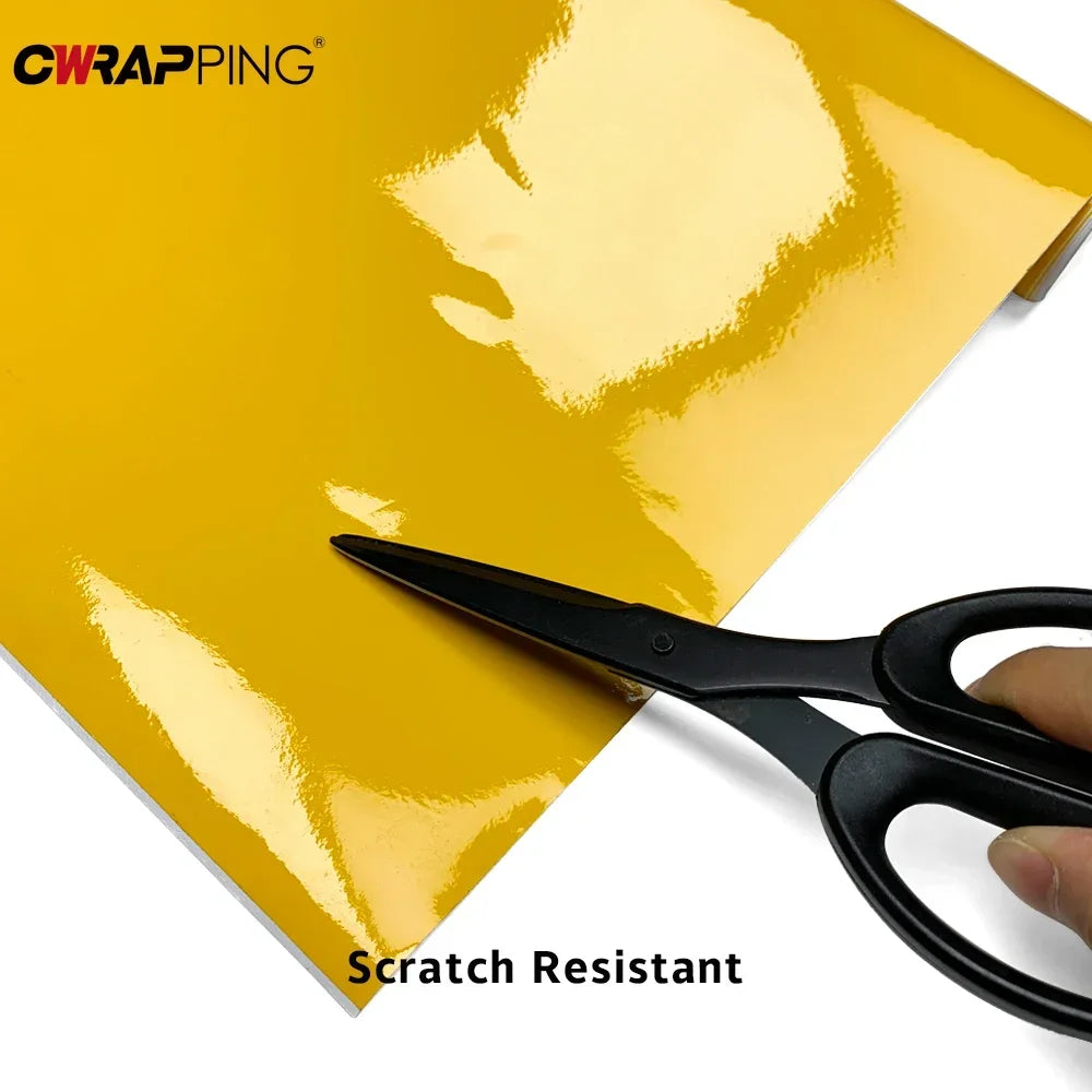 Sticker Vinyl Wraping Glossy Wrap Waterproof Adhesive Yellow