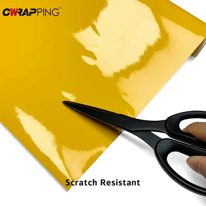 Sticker Vinyl Wraping Glossy Wrap Waterproof Adhesive Yellow