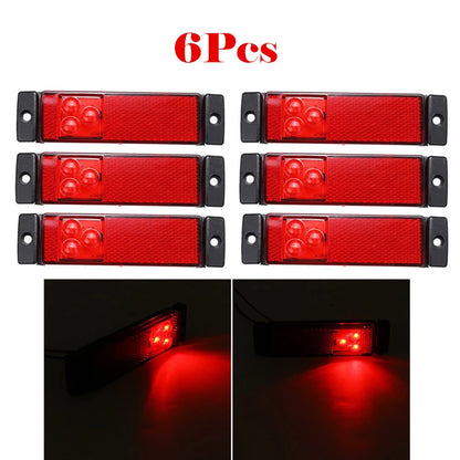 6X 3LED Side Marker 12V 24V Clearance Turn Signal