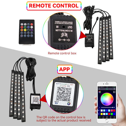 RGB Atmosphere Interior Strip Foot Ambient USB Cigarette Remote