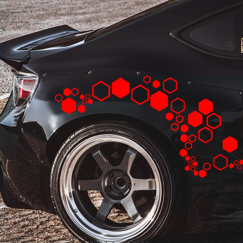 For Sports 52PCS Hexagonal Stickers Set 1-4 Inch Mixed Sizes