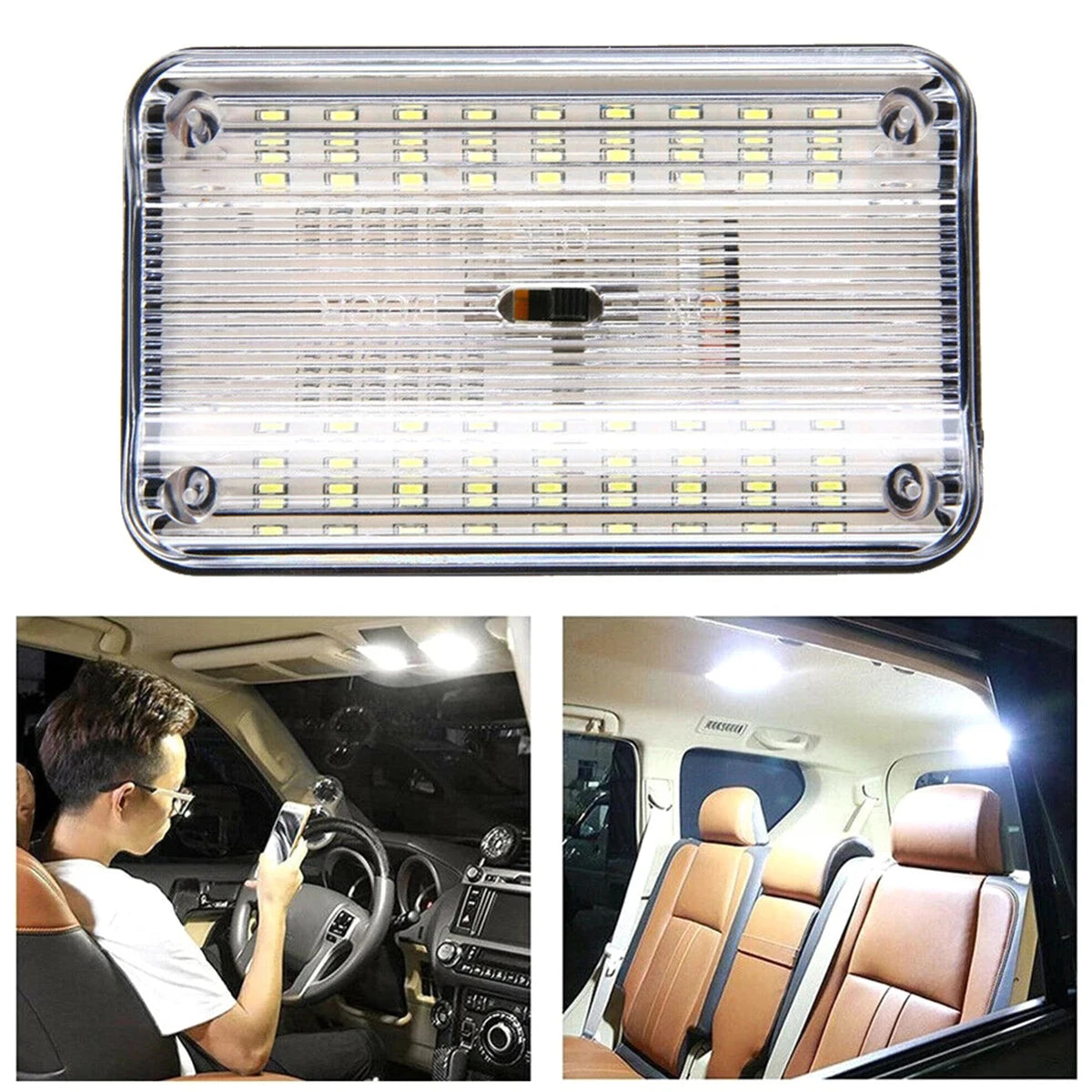 Interior Roof 12V Bulbs White Ceiling Lighting Dome Reading