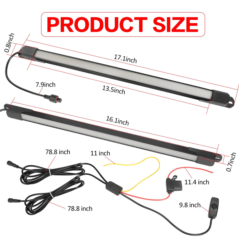 2IN1 Truck Bed Kit 132 White Pickup Lighting Rear