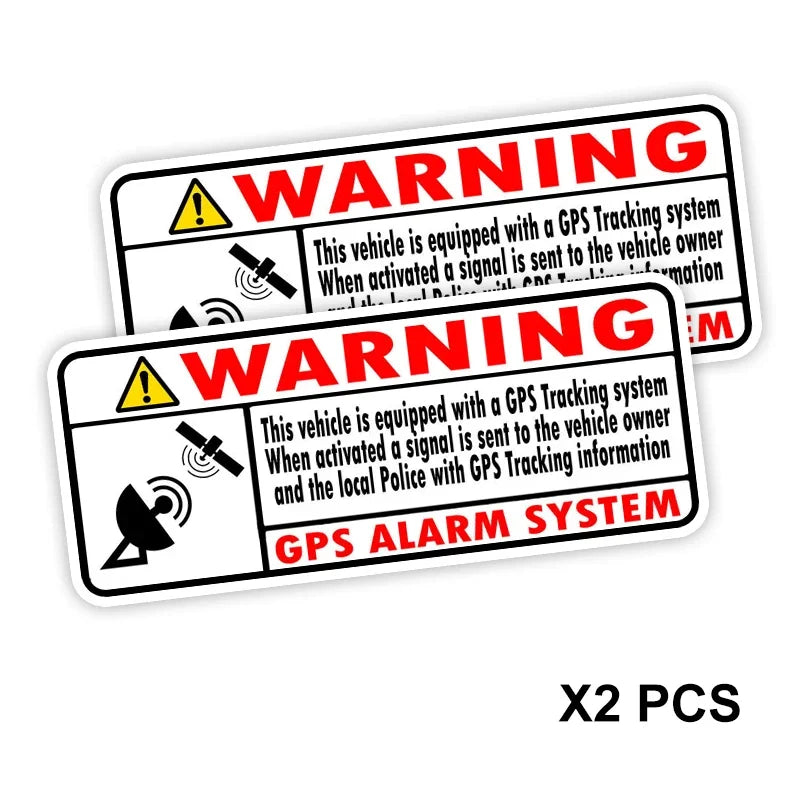 Warning Gps Alarm System Sticker On Vinyl Decal Waterproof