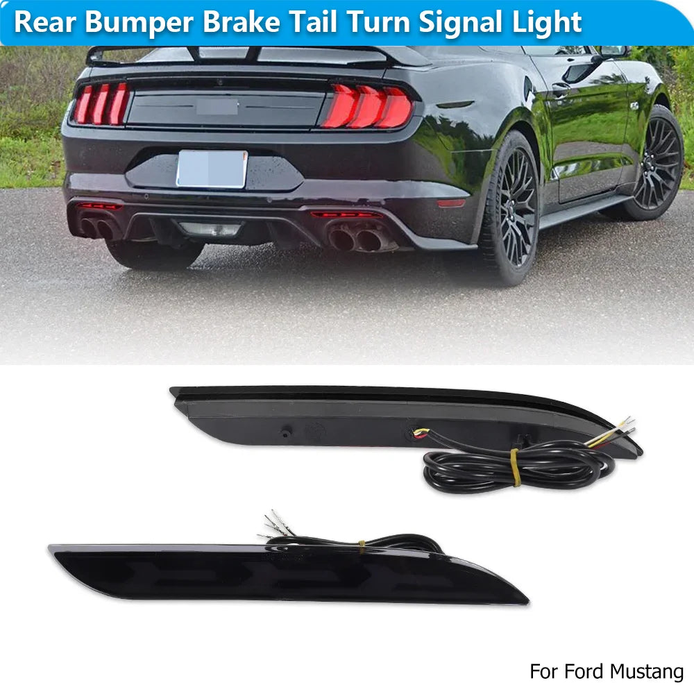 For Ford Mustang 2015-2017 Red Rear Bumper Reflector Tail Brake