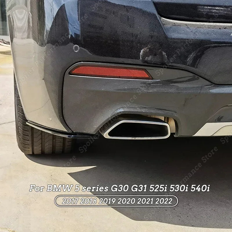 For BMW 5 Series G30 G31 Gloss Black Rear Bumper Side Spoiler