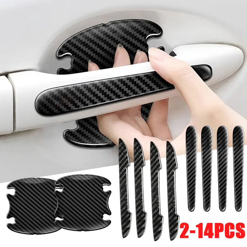 Carbon Fiber Stickers Anti Scratch Door Handle Protector