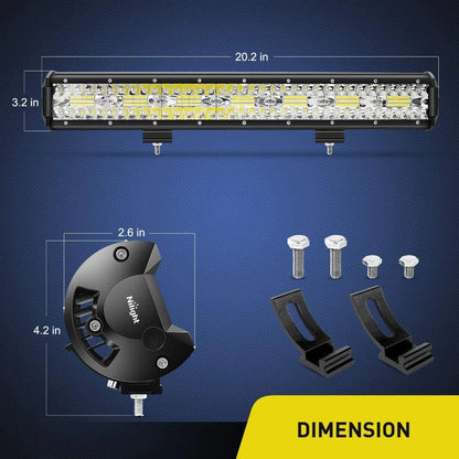 Nilight Combo Bar Set Driving Lamps Row Flood Spot